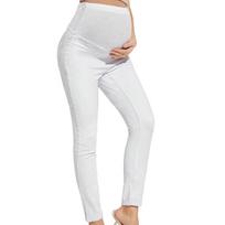 Aukšto juosmens elastinės nėščiosios džinsai rudeniui/žiemai – pakelia sėdmenis, patogus prigludimas, populiarus drabužis po gimdymo EU Size XL - 445g white