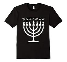Hebrew Israelite Hanukkah Menorah Yahweh Yahshua TShirt 100 Cotton ONeck Summer Short Sleeve Casual Mens Tshirt Size S3XL S