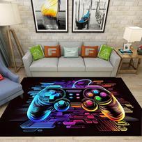 Gaming Rug for Boy Room Gamer Rug with Game Controller Carpet for Game Room Esports Room and Boys' Game-Themed Bedroom Floor Mat 40x60cm black