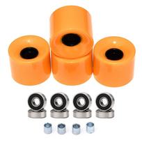 Smooth Riding 60x45mm 78A Skateboard Longboard Wheels Set with ABEC9 Bearings oranžinė