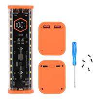 Battery Storage Box 8 x 21700 DIY Power Bank Case Digital Display Dual USB Fast Charger Type C Interface Battery Holder Case oranžinė