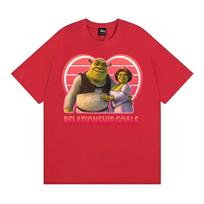 Shrek and Fiona Relationship Goals Meme T Shirt Funny Couples Cartoon Tshirts Unisex Women Fashion Humor Cozy High Quality Tshirt S red