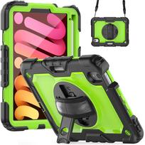 Case for iPad Mini 7 (A17 Pro)2025/ Mini 6 8.3'' with Screen Protector Pencil Holder [360 Rotating Hand Strap] &Stand Shockproof For iPad Mini 7 6