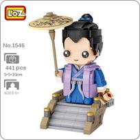 LOZ 1546 Kinijos senovės legenda apie baltą gyvatę mokslininkas skėtinis tiltas 3D mini blokeliai, plytos, statybinis žaislas vaikams Dovana be dėžutės beige