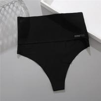 High Waist Seamless Thong Women Panties Underwear Anti-bacteria G-String Female Intimates Lingerie Shapewear Panties XL juoda