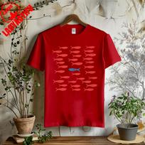 Fish Sardines TShirt Cute Fish Shirt Retro Graphic Tees Fisherman Aesthetic Fisherman Core Red Blue Fishies Comfortable S