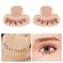 2 Pieces Eyelash Stamps Stencil with Handle, Lazy DIY Lower Lashes Template, Skin color