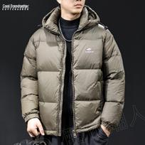 Vyriškas 2025 m. žieminis gobtas pūkinis striukė - Stora, šilta, madinga, laisvo kirpimo, didelio dydžio pūkinė striukė. 4XL (200-220 Jin)