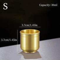European Vodka Glass,Brass Retro Polishing Spirits Cup,Mini Portable Drinking Tumbler,Delicacy Living Room Decoration Gift