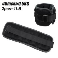 Durable And Safe 1Pair Ankle Weights For Men Women Kids(0.5Kg / 1Kg Each Pack) Leg Arm Wrist Weights With Adjustable Strap For Running Gym black