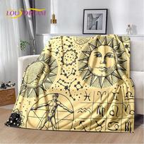 Saulės Mėnulio Mandalos Magijos Būrėjų Tarot Antklodė, Minkštas Mėtomasis Pledas Namams Miegamajam Lovai Sofai Iškylai Kelionei Biurui Apklotas Dovana Vaikui 75x90cm
