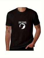 Ben Zucker Men's Signature Logo T-Shirt - Black with White Name & Iconic Face Print XXXL