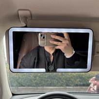 1 vnt. moteriškas įkraunamas papildomas apšvietimas plonas kosmetinis veidrodis automobilio salono veidrodžiai skydelio nuo saulės plokštelė LED HD makiažo veidrodis mergaitėms as the picture