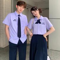 Thai School Uniform Set: Kindergarten to High School, Graduation, and Sports Meeting Styles for Girls Boys Short Sleeve + Navy Tie