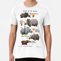 Rhinos of the World T-Shirt Mens Womens Tees Top S-5XL Best T-Shirt Mens Womens Tees Top 3XL