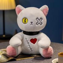 25cm Mood Cat Plush Toy Tuffed Dark Series Gothic Lolita Stuffed Animal Plush Cat Plushie Birthday Gift Toys For Kids Room Decor 25cm balta