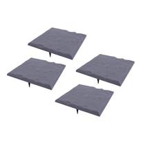 4pcs Stepping Stones with Ground Stakes Plastic Square Stepping Stone for Outdoor Patio Pathway Landscaping