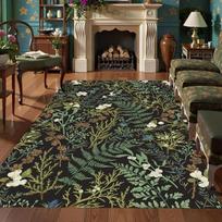 Dark Green Fern Floral Area Rug William Morris Style Botanical Pattern Soft Washable Carpet for Living Room Bedroom Entryway 40x60cm brown
