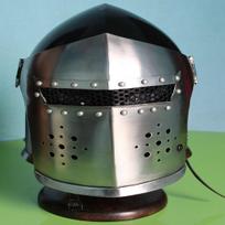 Armor Helmet Viduramžių Barbate Šalmas Romos riterio šalmas / vidinis įdėklas gray
