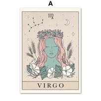 Zodiako žvaigždynai Astrologija Sienų menas Drobės tapyba Skandinaviški plakatai ir atspaudai Retro sienų paveikslai svetainės dekorui 21cm×30cm NoFrame