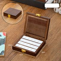 Vandens spalvų dėžutė Tuščia paletė Piešimui Nešiojama 24 Grids_Walnut brown