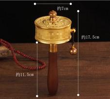 Pure copper Hand cranking living room Bookcase Home Furnishings Desktop decoration Gyratory cylinder Fotai supplies Crafts