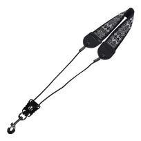 Embroidery Saxophone Neck Strap for Alto Tenor Sax Adjustable Instrument Accessories with Metal balta/juoda