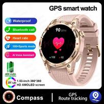 2025 Naujas GPS Išmanusis Laikrodis Moterims AMOLED Pilnai Jutiklinis Ekranas Kompasas Sportas Fitnesas Širdies Ritmas Kraujo Spaudis Bluetooth Skambutis Išmanusis Laikrodis rožinė