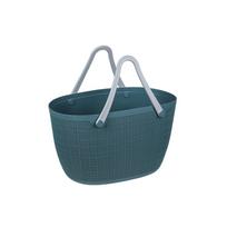 Portable Picnic Tote Shopper Bag, Large Plastic Utility Basket,Washable Beach Travel Handbag,Storage Bags One Size mėlyna