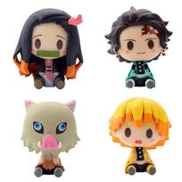 Anime Demon Slayer Blind Bag 4pcs Set Handmade Cute Doll Desktop Decor Birthday Gift Cartoon Toy