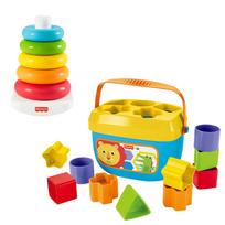 Rocking Tower and First Blocks Set Baby Toddler Educational Interlocking Ages Fisher-Price 2-Piece - & Toy, Toy, Blocks, 6+, Multi-Purpose