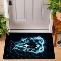 Realistic Orca Pattern Door Mat Cute Killer Whale Designs with Ocean Sunset Splashing Water Scenes NonSlip Floor Mat 40x60cm