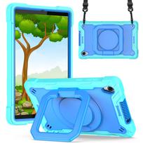 Tablet Case for Lenovo Tab M8 (TB-8705/8705F), 360° Rotatable Stand, Color-block Design, Reinforced Corners, with Shoulder Strap Lenovo Tab M8