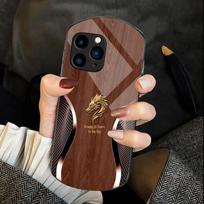 Medžio rašto iPhone XR Mėlynojo drakono stiklinis dėklas, skirtas Apple 15 Pro, 14 Max, 13 ir 11. iPhone 14 gray