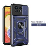Armor Case for Motorola Moto Edge 40 Neo 30 Fusion Ultra Cover Lens Protection Ring Magnetic Holder Business Full Protection Cover Moto Edge 30 Fusion raudona