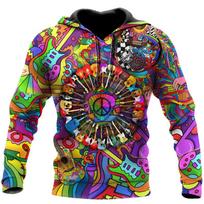 Hipio spalvingi Trippy Psichodeliniai Nuostabūs Gitariniai džemperiai 3D Spausdinti megztiniai moterims vyrams Helovino Cosplay kostiumai s M black