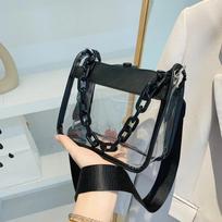 Skaidrus Crossbody krepšys moterims PVC permatomas vienos peties grandinės nešiojamasis krepšys Mažas kvadratinis rankinis krepšys mergaitėms