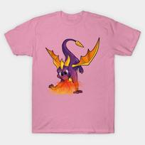 T Shirt Women Spyro Fire Harajuku Print Kawaii Tshirt Summer Short Sleeve Female T-Shirt Top Tee S rožinė