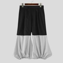INCERUN Men Zip-up Waist Casual Striped Long Baggy Lantern Pants Trousers S juoda