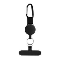 Apsaugos nuo vagystės telefono laidas Universalus telefono dirželis Mobiliojo telefono dirželis Tvarstis Įtraukiamas plieninis su užrakinamu karabinu Ir metalas 1pc black