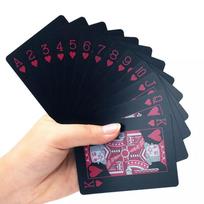 54pcs Quality Waterproof PVC Plastic Playing Cards Set Black Red Magic Box-packed Plastic Playing Classic Magic Tricks Tool raudona