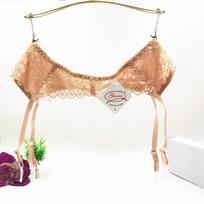 Women'S Sexy Lingerie Plus Size Lace Garter Suspenders Transparent Underwear Adjustable Double Breasted Waist Belt For Stockings M beige