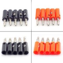5 Black 5 Red Audio Speaker Screw 4mm Banana Nickel Plated Iron Plastic Cover Plugs DIY Connectors