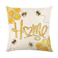 Bee Day Hug Printed Pillow Plant Flower Cushion Cover Living Room Sofa Home Decoration Pillow Cover 45*45cm JYM428-1