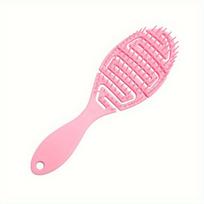 Anti-Static Scalp Massage Hair Comb 1pc- Finishing Hairdressing Comb for Normal Hair Types, with Plastic Bristles and ABS Handle rožinė