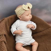 48CM Finished Reborn Baby Doll LouLou Sleeping Eyes Lifelike Newborn 3D Skin Handmade Toy Figure Birthday Gift For Girls 48cm white