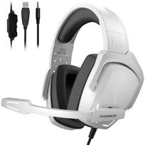 Žaidimų ausinės su mikrofonu, stereo ausinės PS4 PS5 PC Xbox One Nintendo Switch, žaidimų ausinės ant ausų nešiojamam kompiuteriui/planšetiniam kompiuteriui ‎22.4*21.11*10.69cm balta