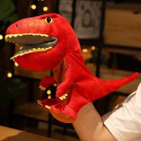 Naujos mielos pirštinės dinozaurų pliušinės rankinės lėlės, minkštos kimštos animacinių filmų pasakos, juokingos, lydinčios žaislinės kūdikio gimimo dienos dovana