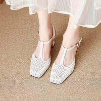 Krazing Pot Sheepskin Square Toe Size 41 High Heels Hollow Out Decoration Super High Heels Breathable Autumn Pumps 34 dramblio kaulas