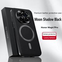 Dėklas Honor Magic 7 ir Magic 7 Pro telefonams, magnetinis, elegantiškos odos, atsparus dėvėjimuisi, visiškai dengiantis lęšį, neslystantis, dengiantis kraštus, korpusas
